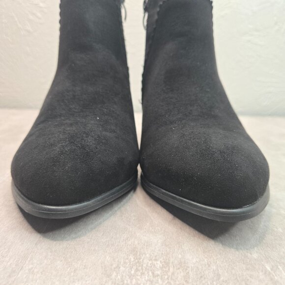 Torrid Western Ankle Booties Size 7.5 Wide Fit Black Block Heel Dressy Boots - Picture 3 of 10